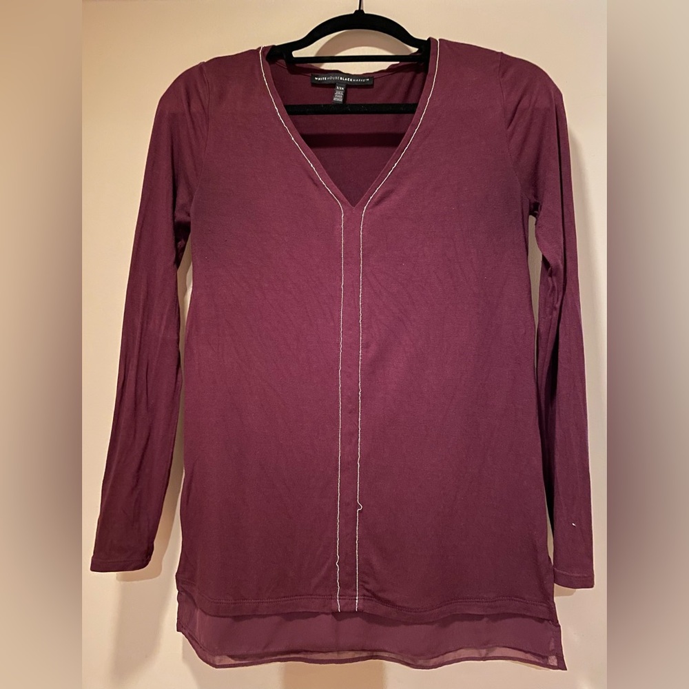 White House Black Market Women’s CVS burgundy tunic